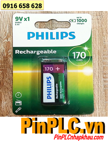 Philips 9VB1A17/97; Pin sạc 9v Philips 9VB1A17/97 6HR61-170mAh chính hãng